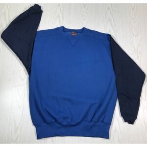 Vintage 90s Sweatshirt Men L Pro Spirit Blue 2 Tone Crewneck Retro Gym Sport New